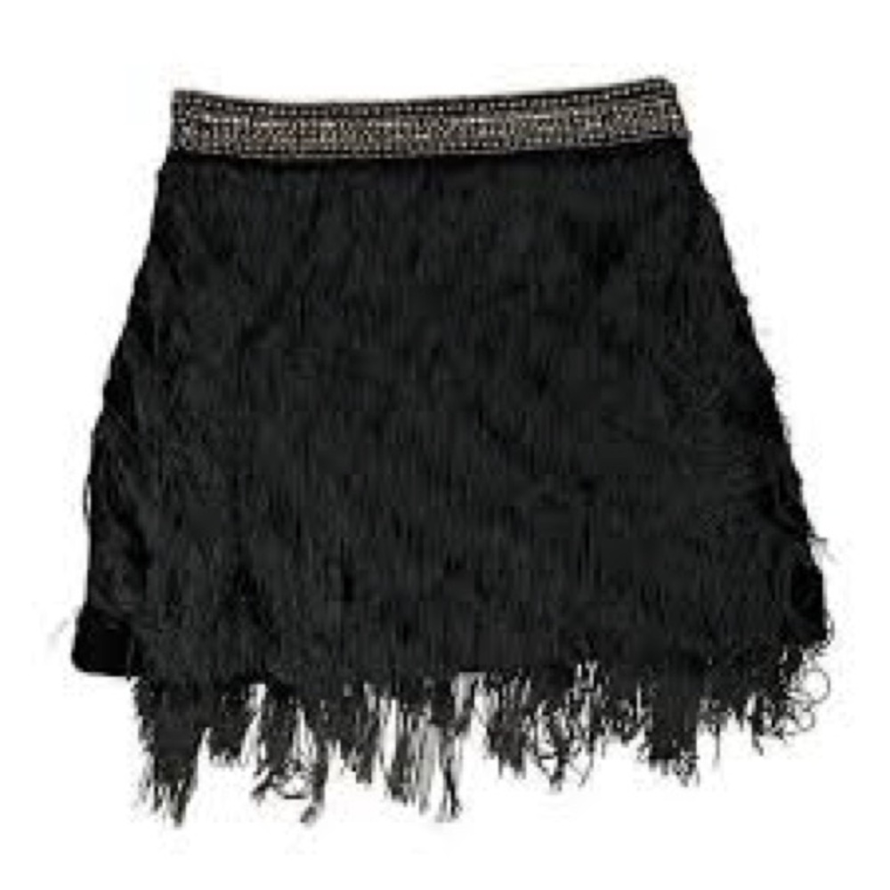 ZARA Black Fringe Skirt